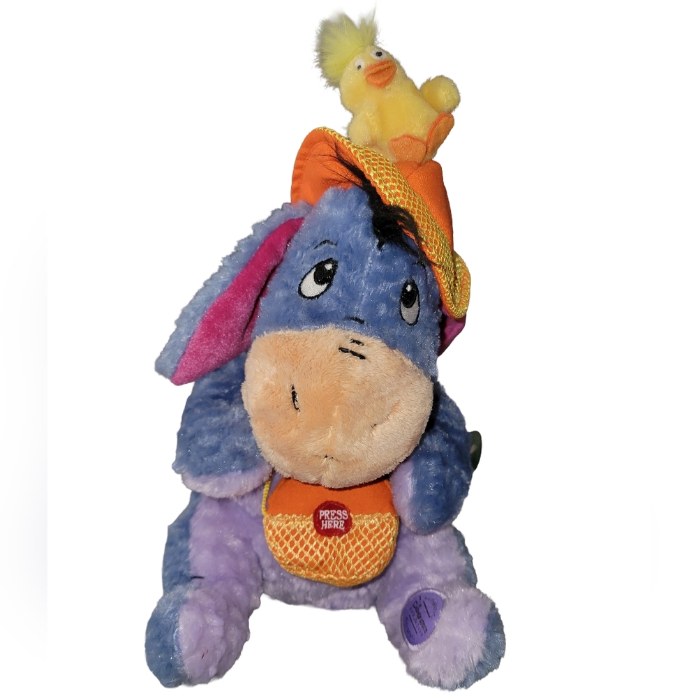 Vintage Disney Store Exclusive Nature Walk Eeyore Plush With Hat and Little Bird